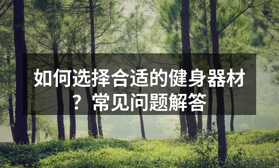 多样化的健身器材选择
